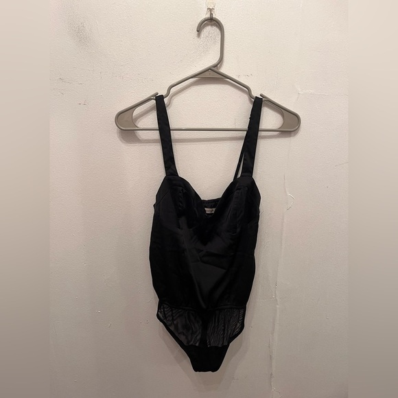 Abercrombie & Fitch Black Satin Corset Bodysuit Small - Picture 1 of 3